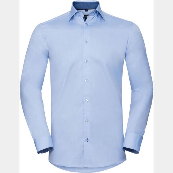 Herringbone Kontrast Hemd langarm - Russel Miniaturansicht